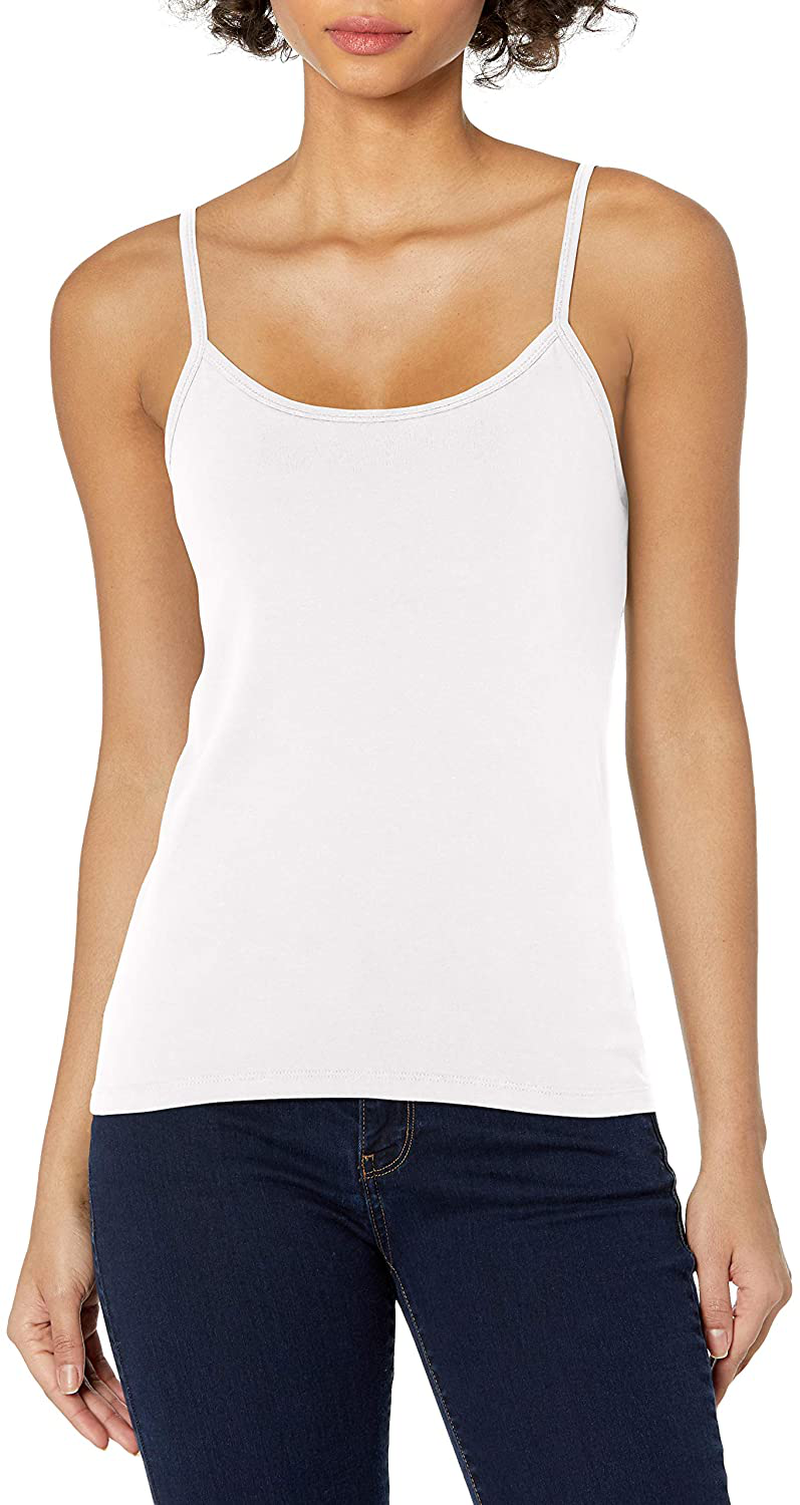 Hanes Women's Stretch Cotton Cami With Built-In Shelf Bra, Style
