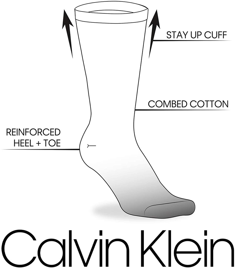 Calvin Klein Women's 3 Pack Cotton Roll Top Crew Socks