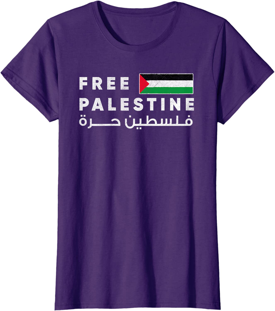 Free Palestine Flag Arabic - Free Gaza T-Shirt