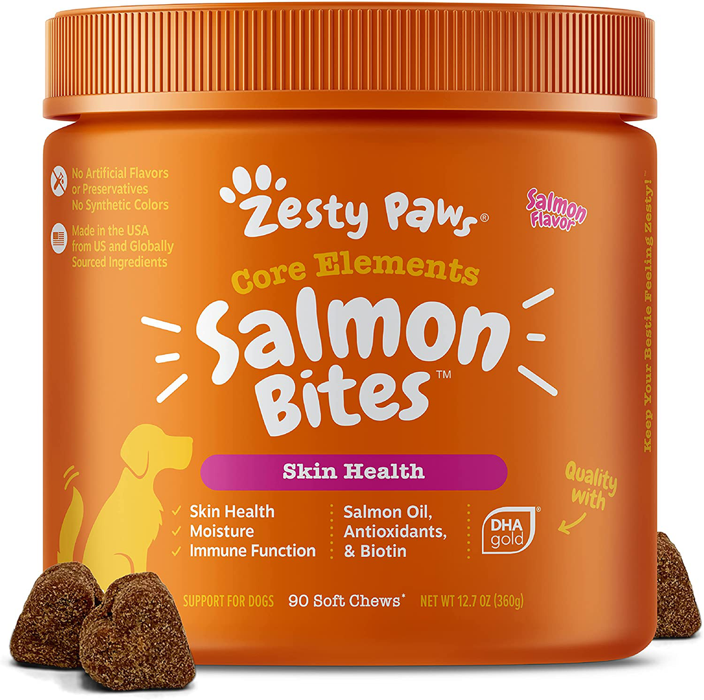Salmon Fish Oil Omega 3 with Wild Alaskan Salmon Oil - Anti Itch Skin & Coat + Allergy Support - Hip & Joint + Arthritis Dog Supplement + EPA & DHA