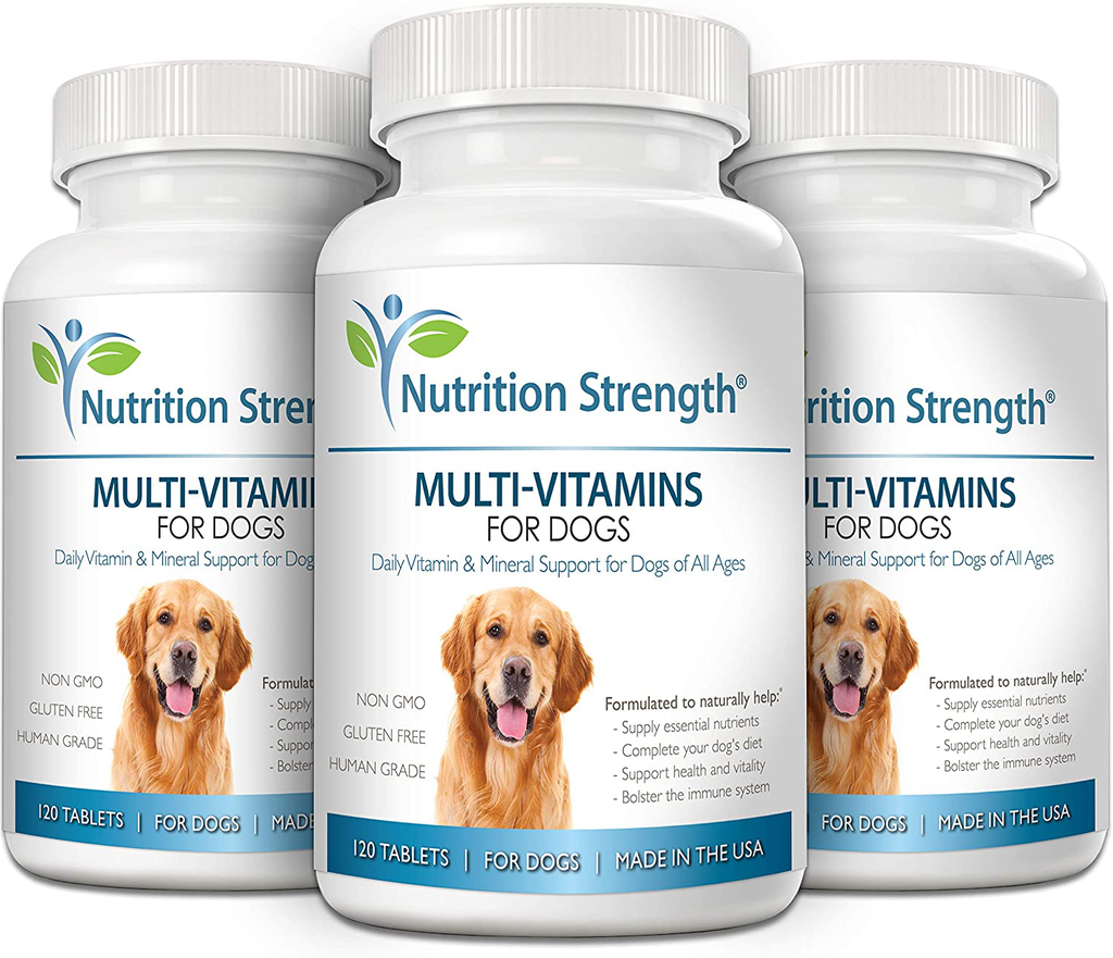 Nutrition Strength Multivitamins for Dogs, Daily Vitamin and Mineral Support, Nutritional Dog Supplements for All Canine Breeds and Sizes, Promotes Immune Health in Pets, 120 Chewable Tablets