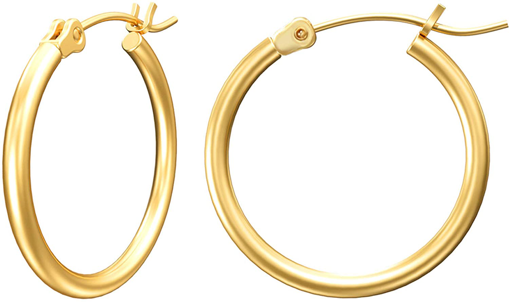 Women's 14k Gold Plated Hoop Earrings 