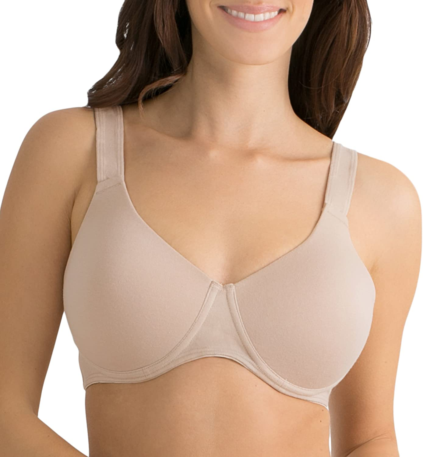 Fruit Of The Loom Women's Seamed Soft Cup Wirefree Cotton Bra 2