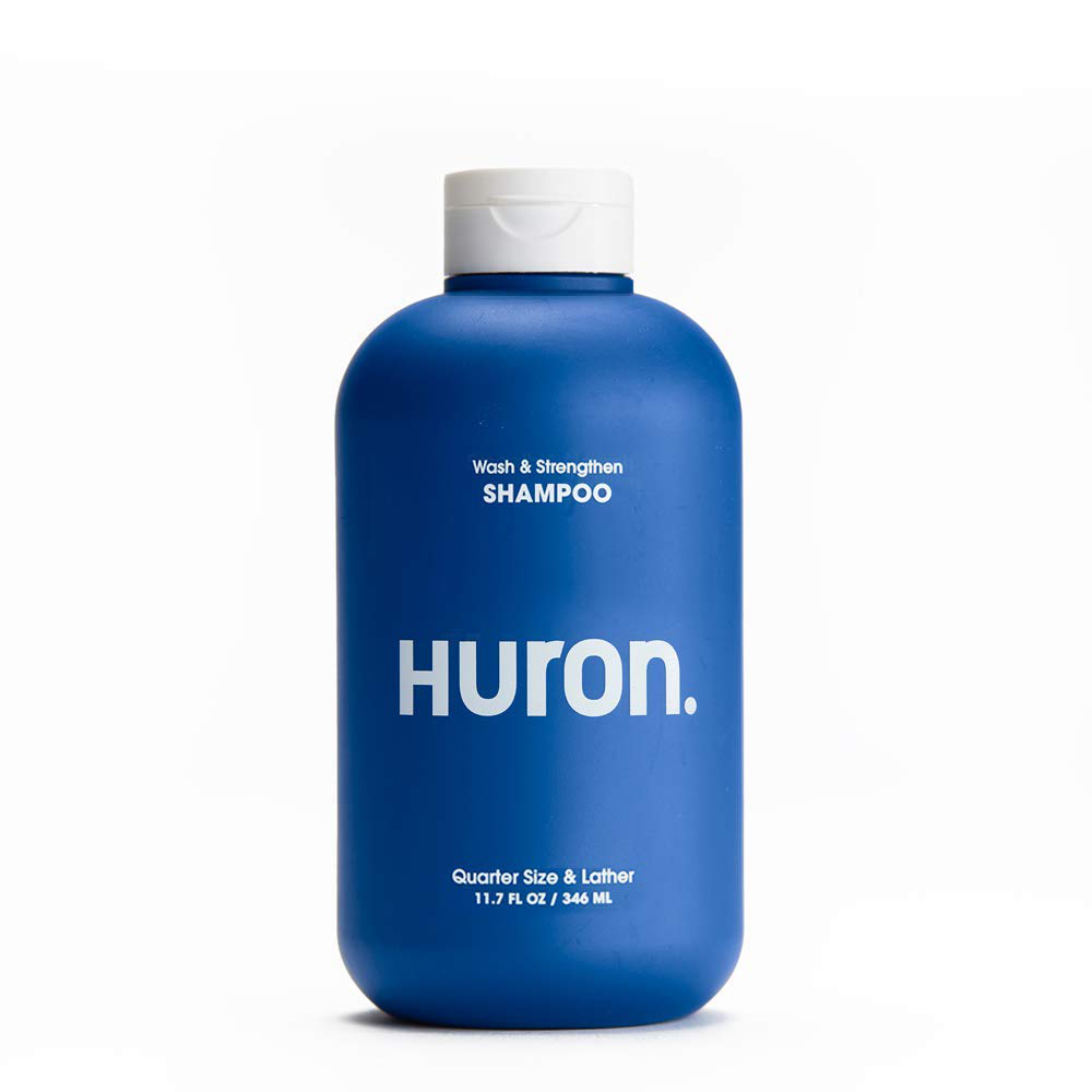 Huron - Men'S Wash & Strengthen Shampoo. Hydrating Shampoo Cleans and Nourishes as It Keeps Hair Strong, Full and Healthy Looking. Clean, Fresh Scent. Sulfate-Free, 100% Vegan and Cruelty-Free