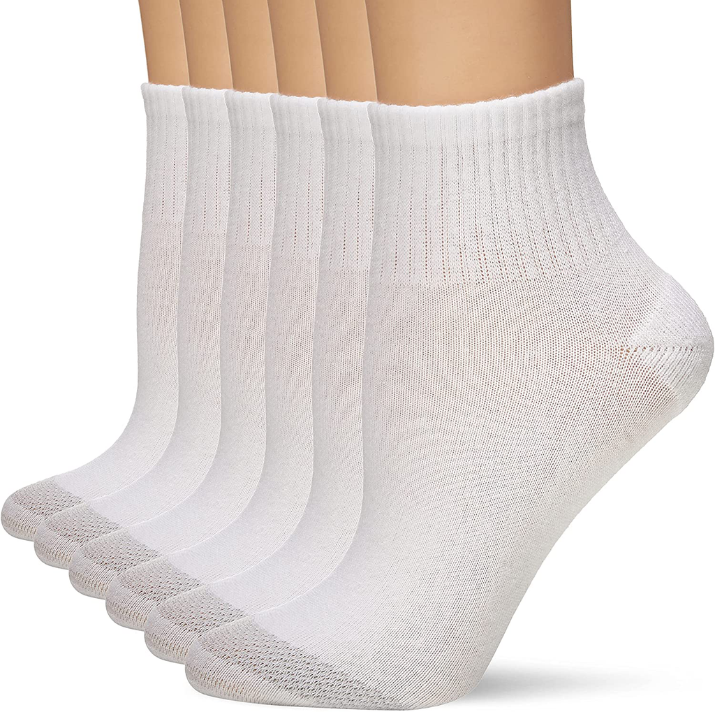 Hanes Womens Cool Comfort Toe Support Ankle Socks, 6-pair Pack