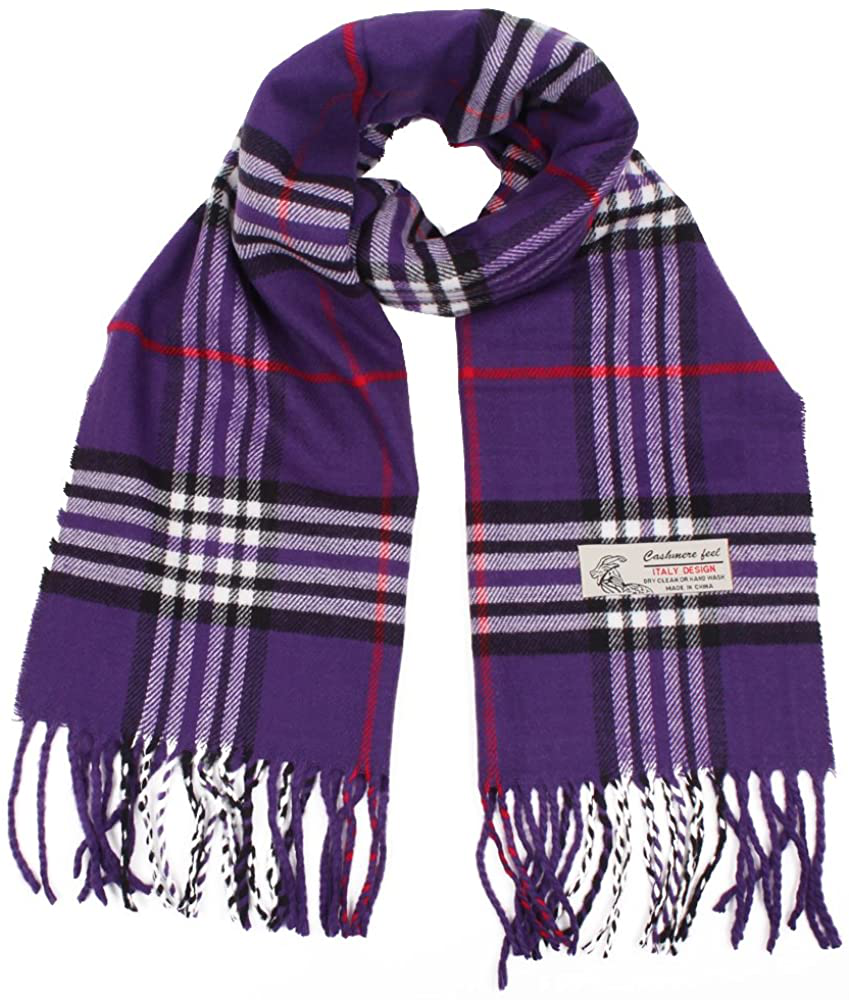 Plaid Cashmere Feel Classic Soft Luxurious Winter Scarf for Men Women