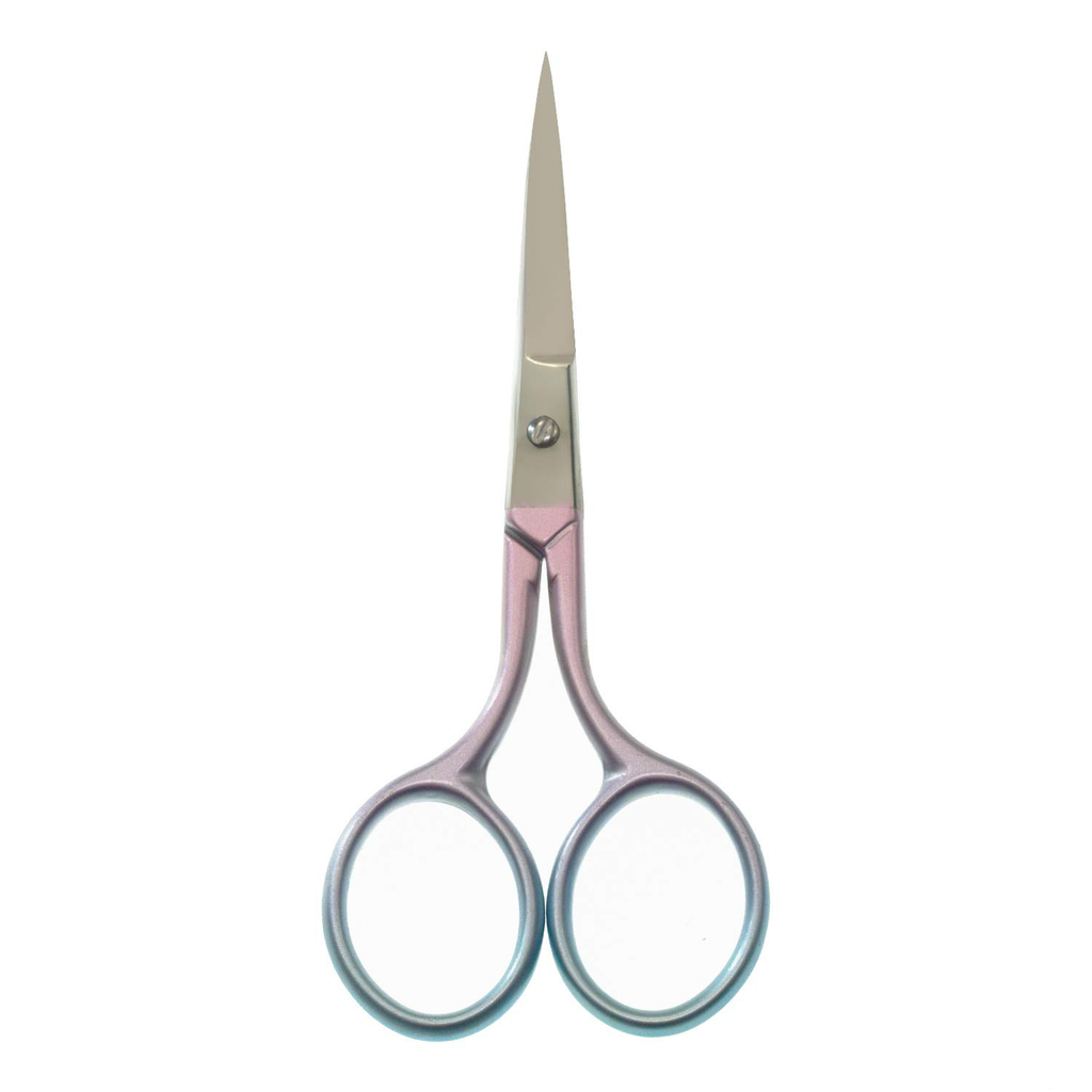 Motanar Multicolor Professional Grooming Scissors for Personal Care Facial Hair Removal and Ear Nose Eyebrow Trimming Stainless Steel Fine Straight Tip Scissors 3.9 Inch (Pink)