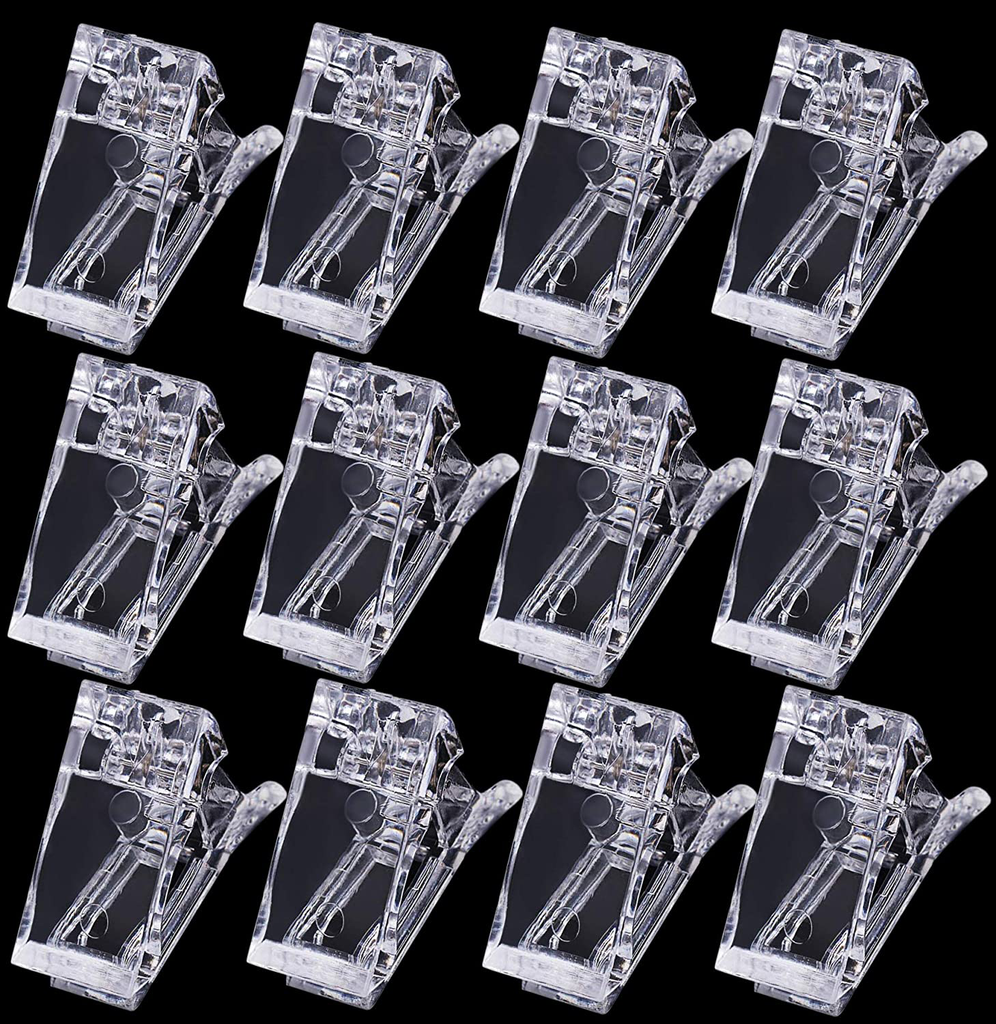 12Pc Gel Nail Tips Forms Molds Clips Nail Extension Quick Building Clamp Manicure Fingernails DIY Tools