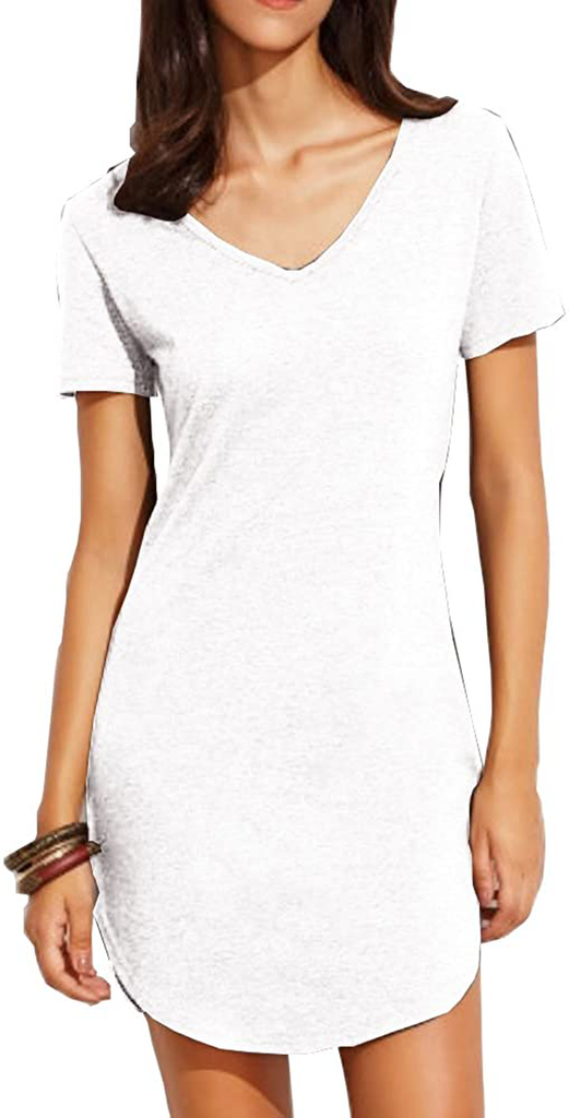 Haola Women's Summer Short Sleeve Slim Fit Shirts Mini Dresses Floral Print Juniors Dress Top