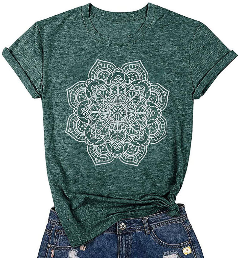DORFALNE Wild and Freedom Graphic Tees Womens Short Sleeve Round Neck Leisure Interesting Print Shirt top