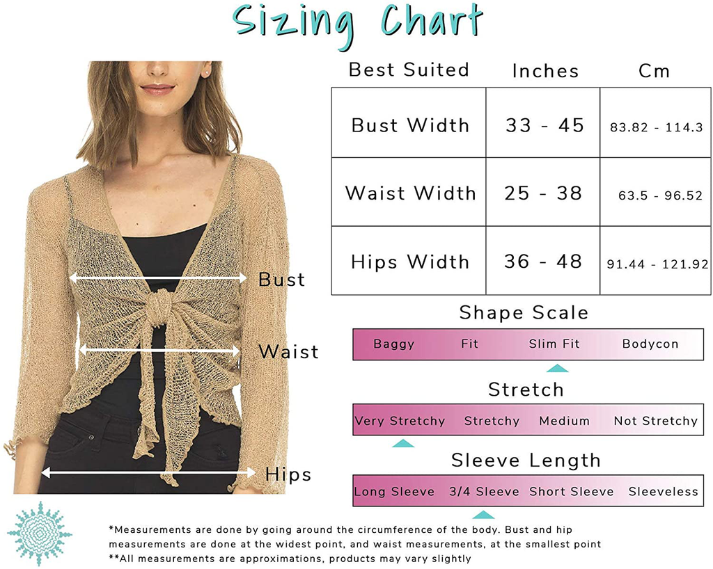 SHU-SHI Womens Sheer Shrug Tie Top Open Front Cardigan Lightweight Knit