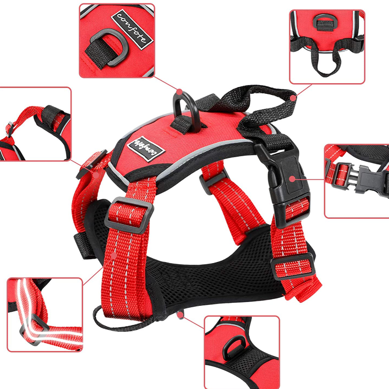 No-Pull Padded Adjustable Pet Harness with Handle, Tug And Choke Free