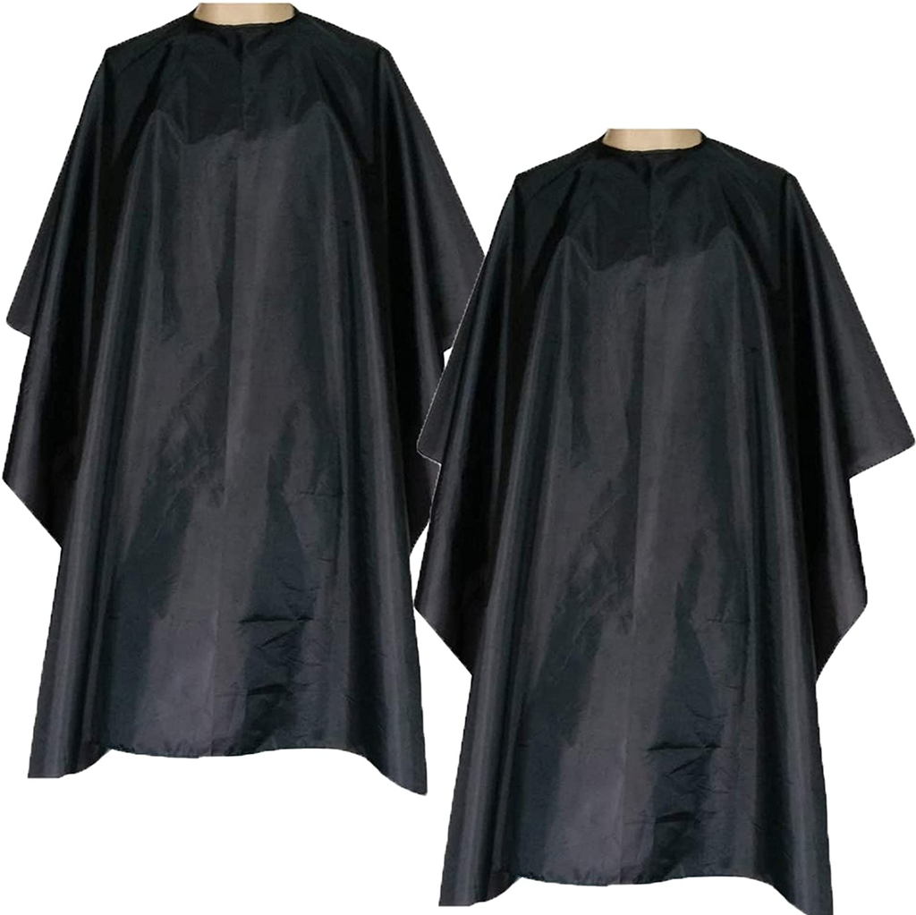 Magiczone Professional Hairdressing Salon Nylon Cape with Closure Snap,Barber Styling Cape,Unisex Black Hair Cutting Cape - 59" x 51"