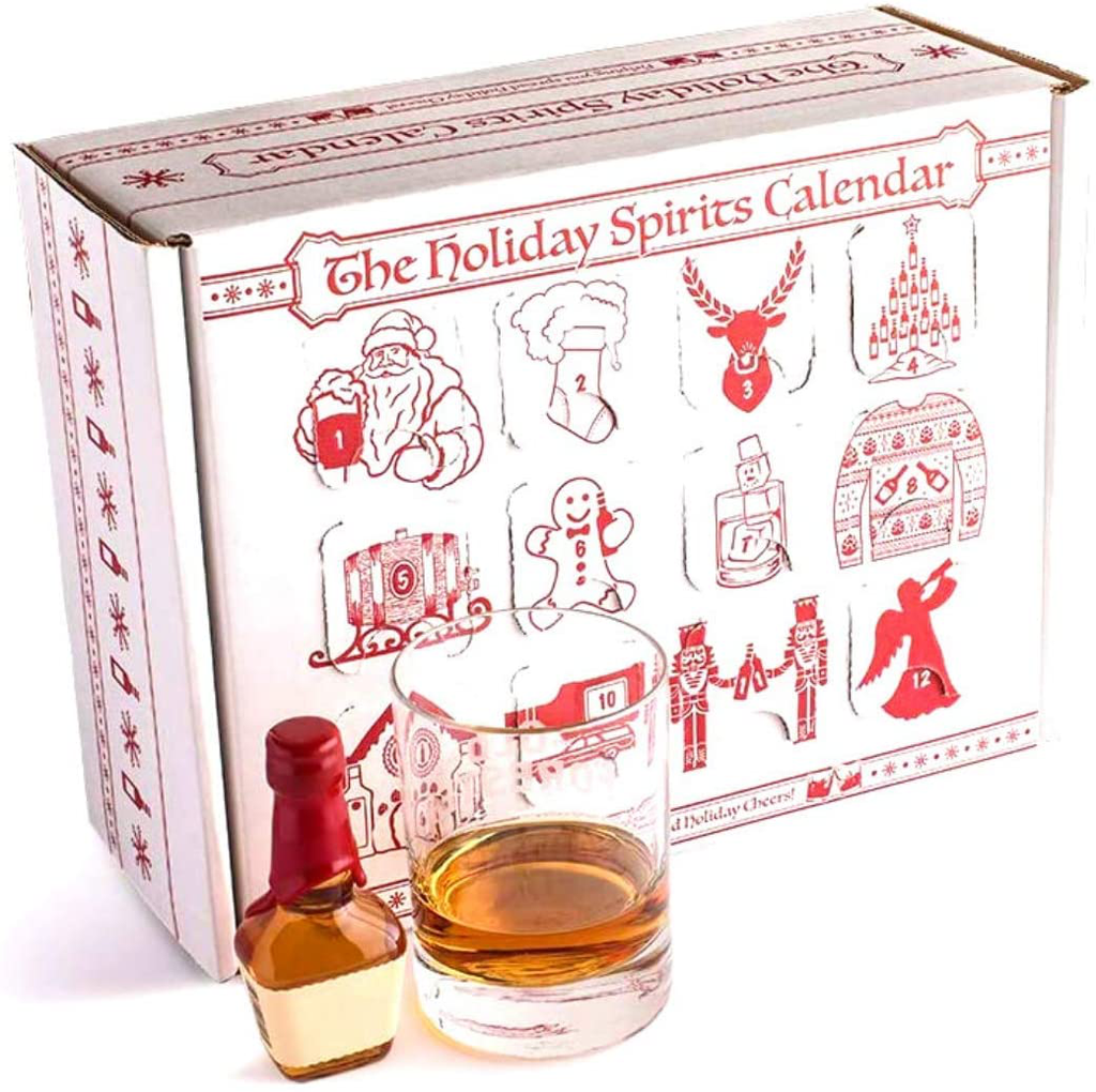 Advent Calendar for Alcohol & Adults | Gift Booze & Wine for Christmas 2021 | Great White Elephant & Holiday Party Hostess Present Idea | Alcohol Not Included. (1, Spirits)