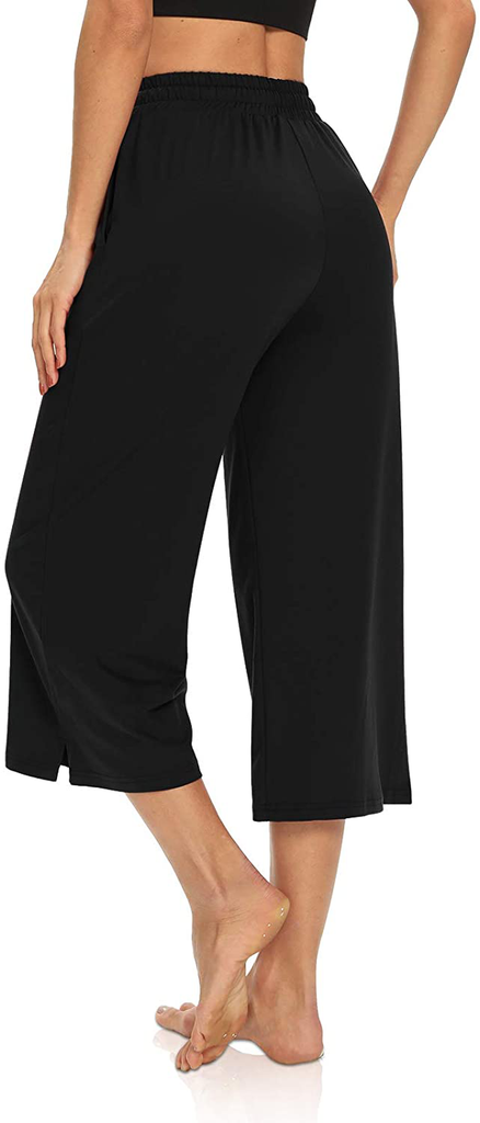 GetUSCart- DIBAOLONG Womens Yoga Pants Wide Leg Comfy Drawstring Loose  Straight Lounge Running Workout Legging Dark Brown XL