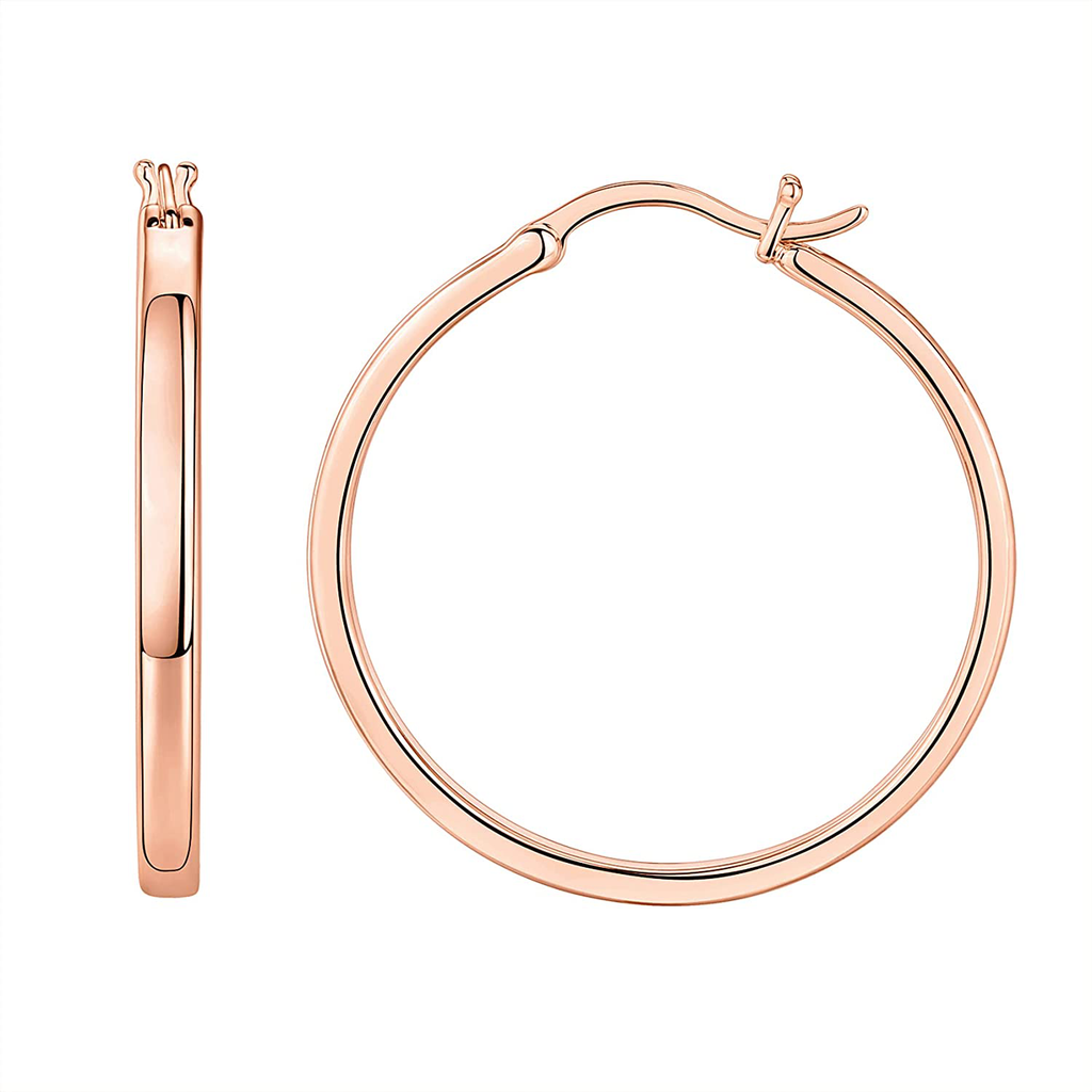 PAVOI 14K Gold Plated 925 Sterling Silver Post Lightweight Hoops | 20mm | Gold Hoop Earrings for Women