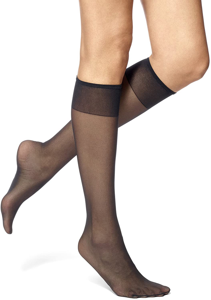 No Nonsense Women's Sheer Toe Knee Highs, 10 Pair Pack