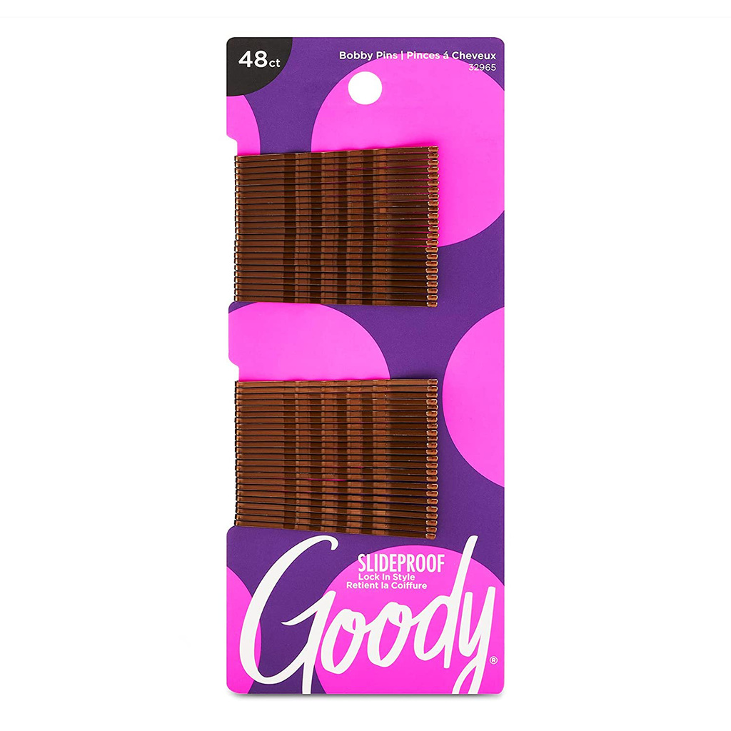 Goody Ouchless Bobby Pin, Crimped Black, 2 Inches, 48 Count (Pack of 1) (Packaging May Vary)