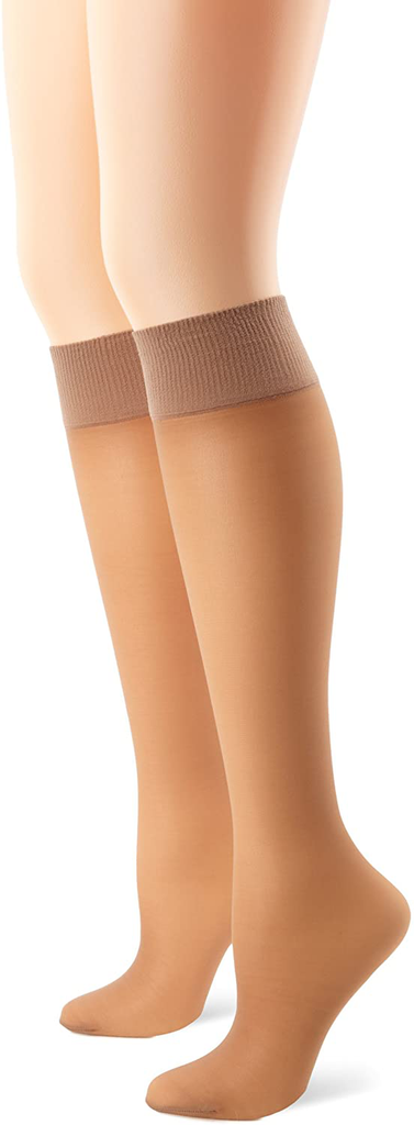 Hanes Silk Reflections Women's Alive Full Support 2 Pack Sheer Knee Highs