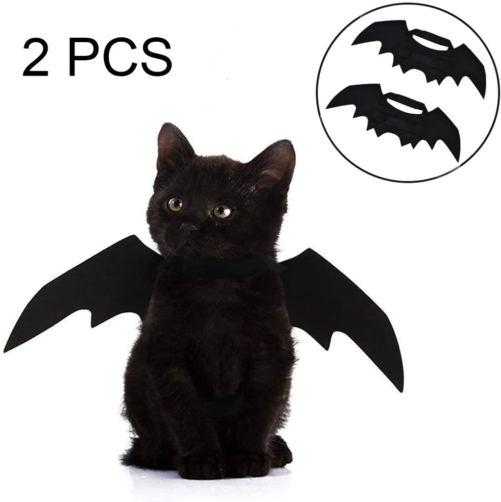 2 Pack Halloween Cat Costume Bat Wings for Cats, Kitten Puppy Halloween Costume Accessory Pet Cosplay