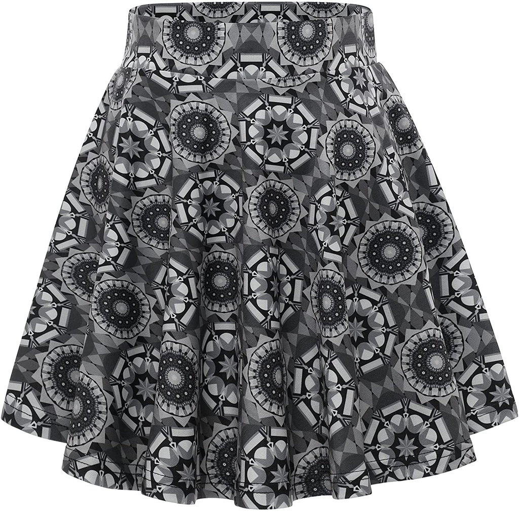 DRESSTELLS Skirt for Women Mini Skirts Versatile A-line Basic Stretchy Flared Skater Skirt