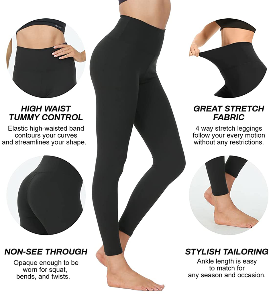SYRINX High Waisted Leggings for Women - Buttery Soft Tummy Control Yoga Pants for Workout Running