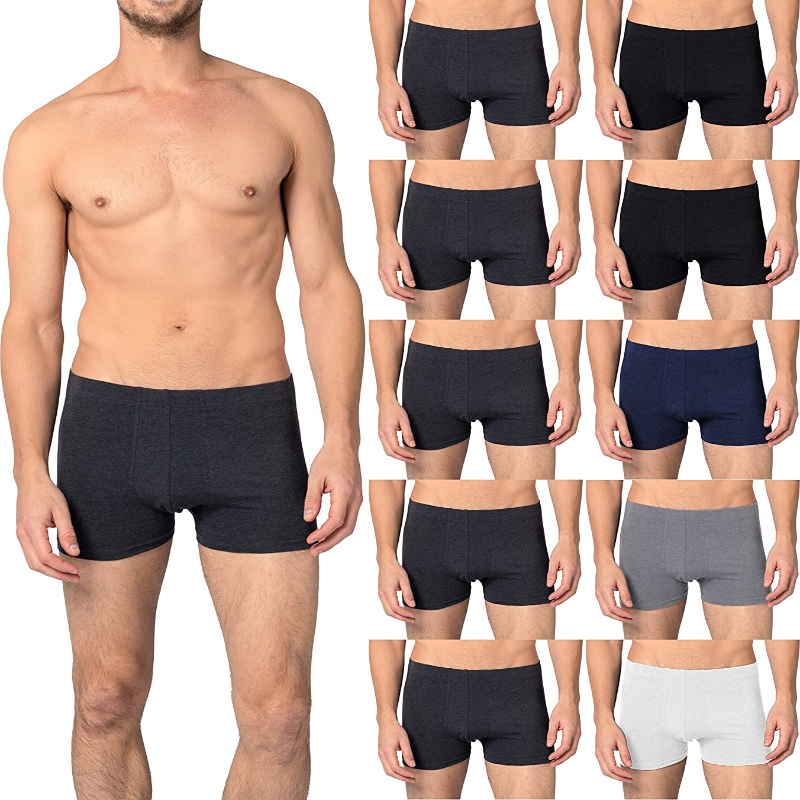 Pack of 10 Men's Cotton Stretch Boxer Brief Underwear