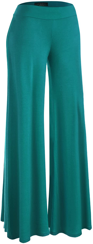 Made By Johnny Women's Casual Comfy Solid Wide Leg Palazzo Lounge Pants