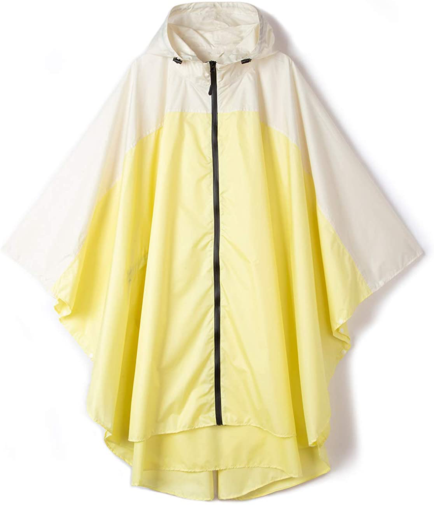 Rain Poncho Jacket Coat Hooded for Adults with Pockets