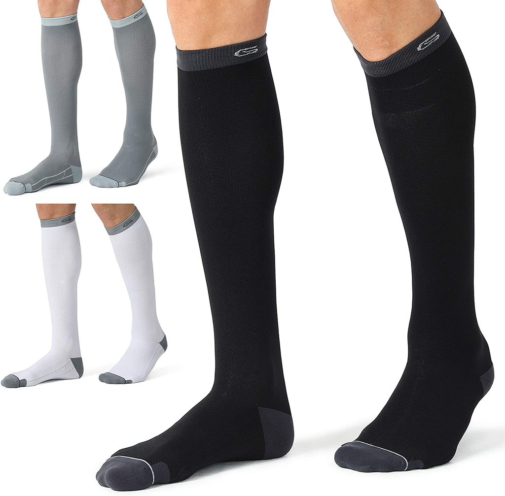 CELERSPORT 3 Pairs Compression Socks 20-30mmHg for Men and Women Nursing Socks