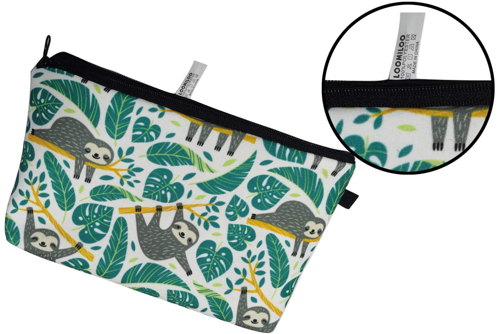 Cosmetic Bag for Women,Loomiloo Adorable Roomy Makeup Bags Travel Waterproof Toiletry Bag Accessories Organizer Sloth (Sloth 51476)