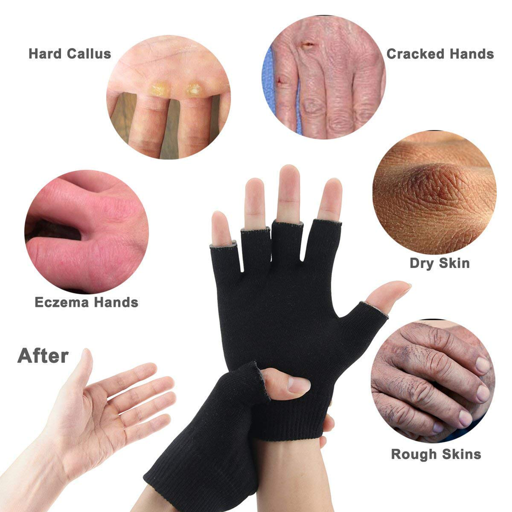 YOTURO Moisturizing Gloves-Fingerless Women'S Gel Moisturizing Spa Gloves, Day Night Instantly Repair Eczema Dry Rough and Cracked Hands (Pink)