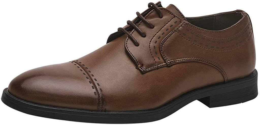 Men's Lace up Classic Oxford Leather Dress Shoes