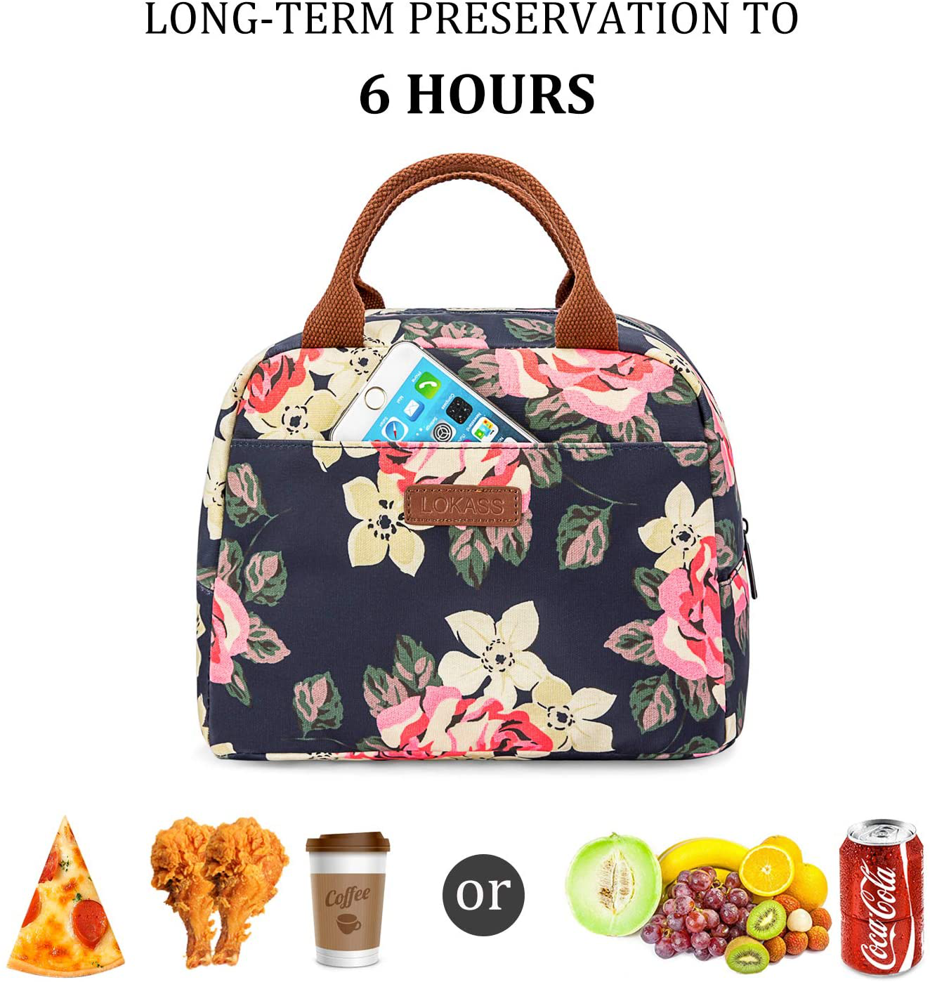 LOKASS Lunch Bag Women Double Deck Insulated Lunch Box Large Cooler Tote Bag  with Removable Shoulder Strap Wide Open Thermal Meal Prep Lunch Organizer  Box for Adults Work/Outdoor