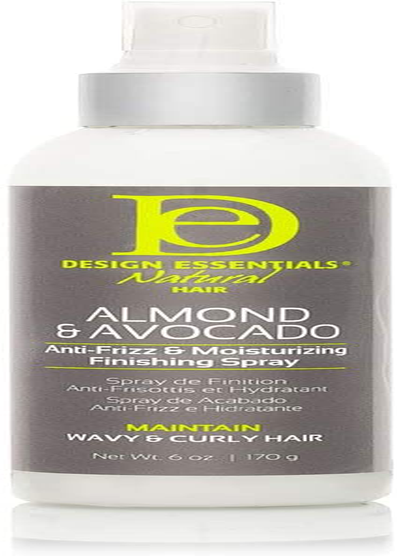 Design Essentials Almond Avocado Antifrizz Moisturizing Finishing Spray 6, White, 96 Oz