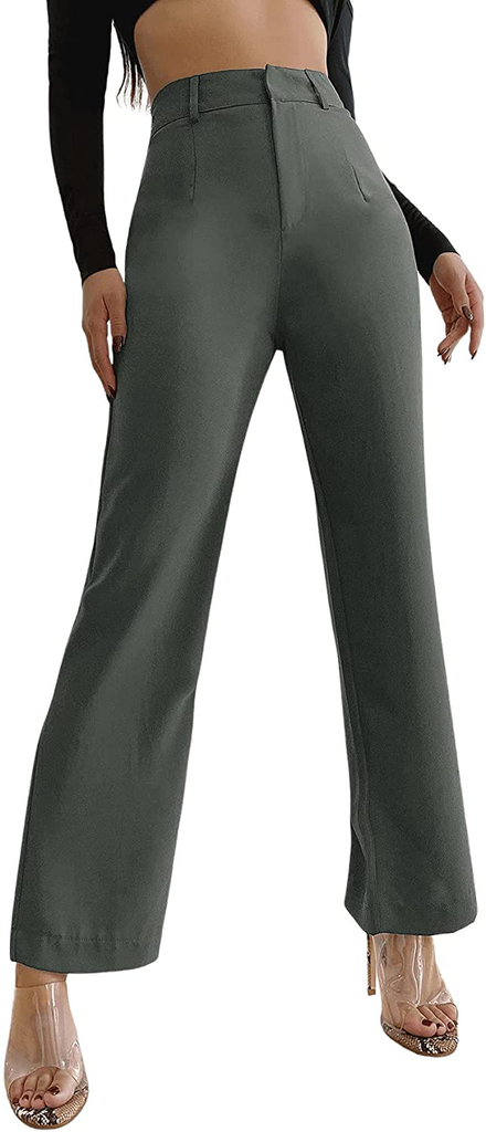 SweatyRocks Women's Elegant High Waist Solid Long Pants Office