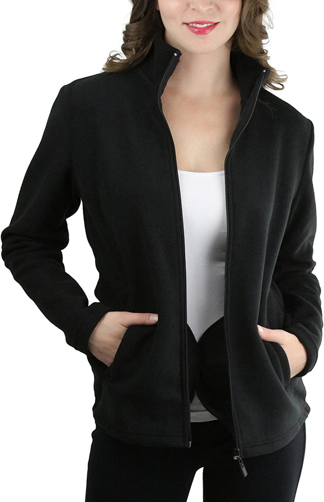 ToBeInStyle Women's Zip Up High Collar Polar Fleece Jacket