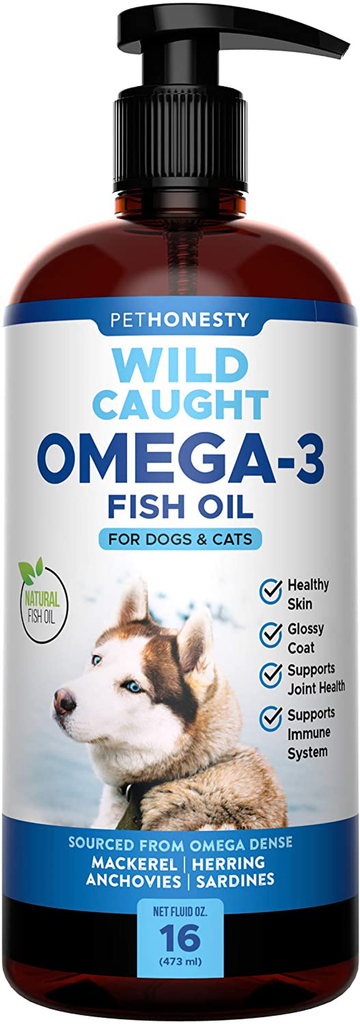 PetHonesty 100% Natural Omega-3 Fish Oil for Dogs from Iceland - Omega-3 for Dogs - Pet Liquid Food Supplement- EPA + DHA Fatty Acids Reduce Shedding & Itching- Supports Joints, Brain & Heart Health