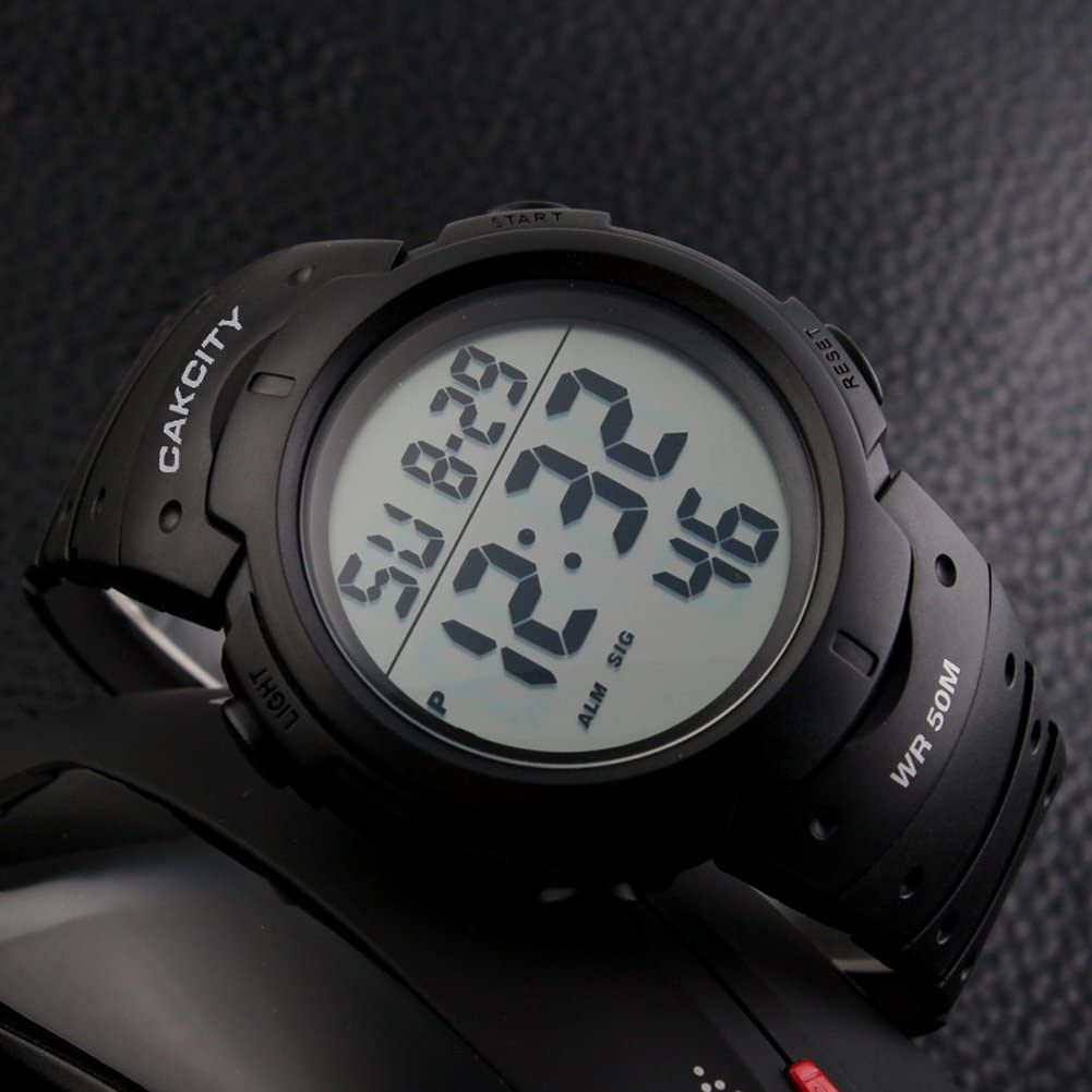 Men's Digital Sports Watch LED Screen Large Face Military Watch