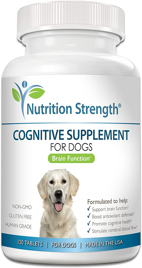 Nutrition Strength Cognitive Support for Dogs, Promotes Dog Brain Health, Mental Support for Old Dogs, Supplement for Dogs with Cognitive Difficulties, 120 Chewable Tablets