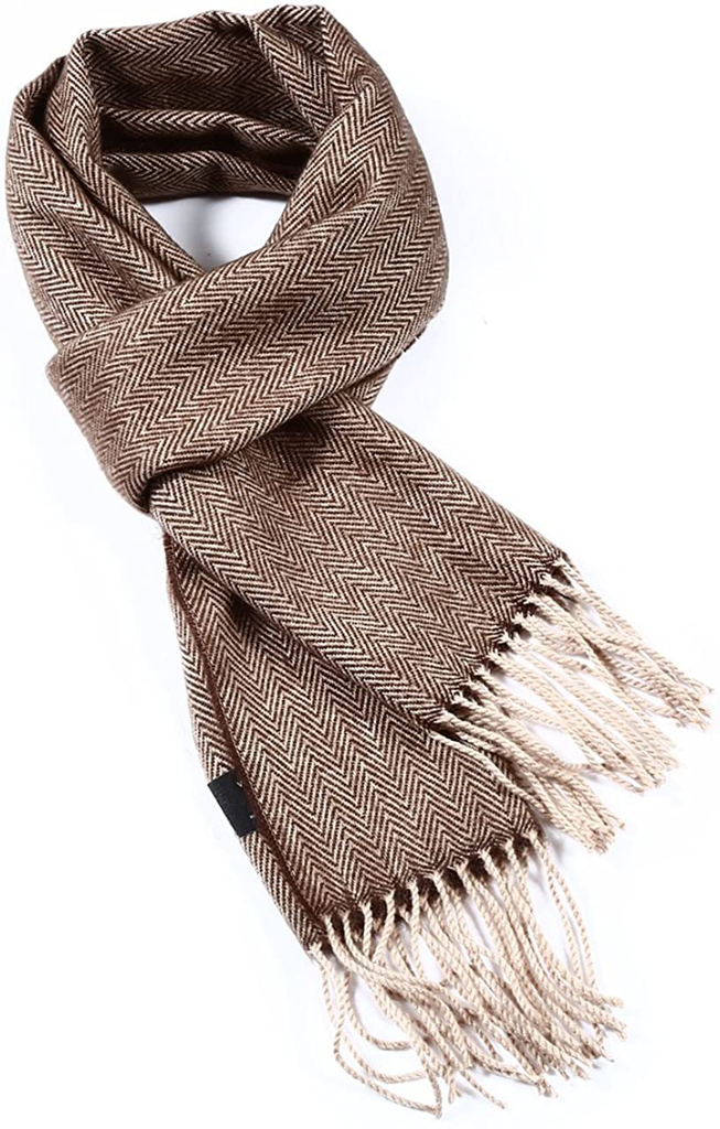 A.WAVE Softer than Cashmere Wool Touch Tassel Ends Plaid Check Solid Scarf