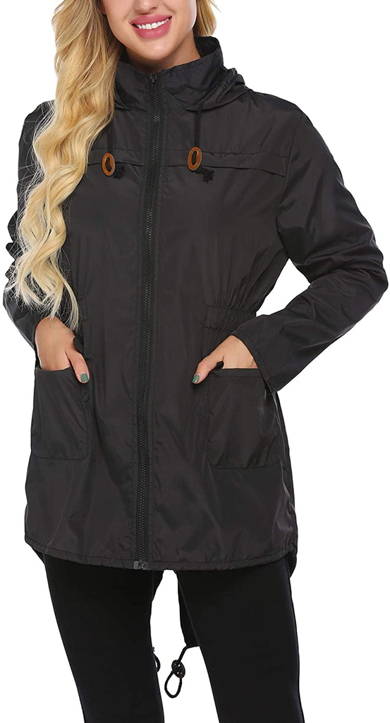 Beyove Women's Rain Jacket Waterproof Hooded Lightweight Active Outdoor Raincoats