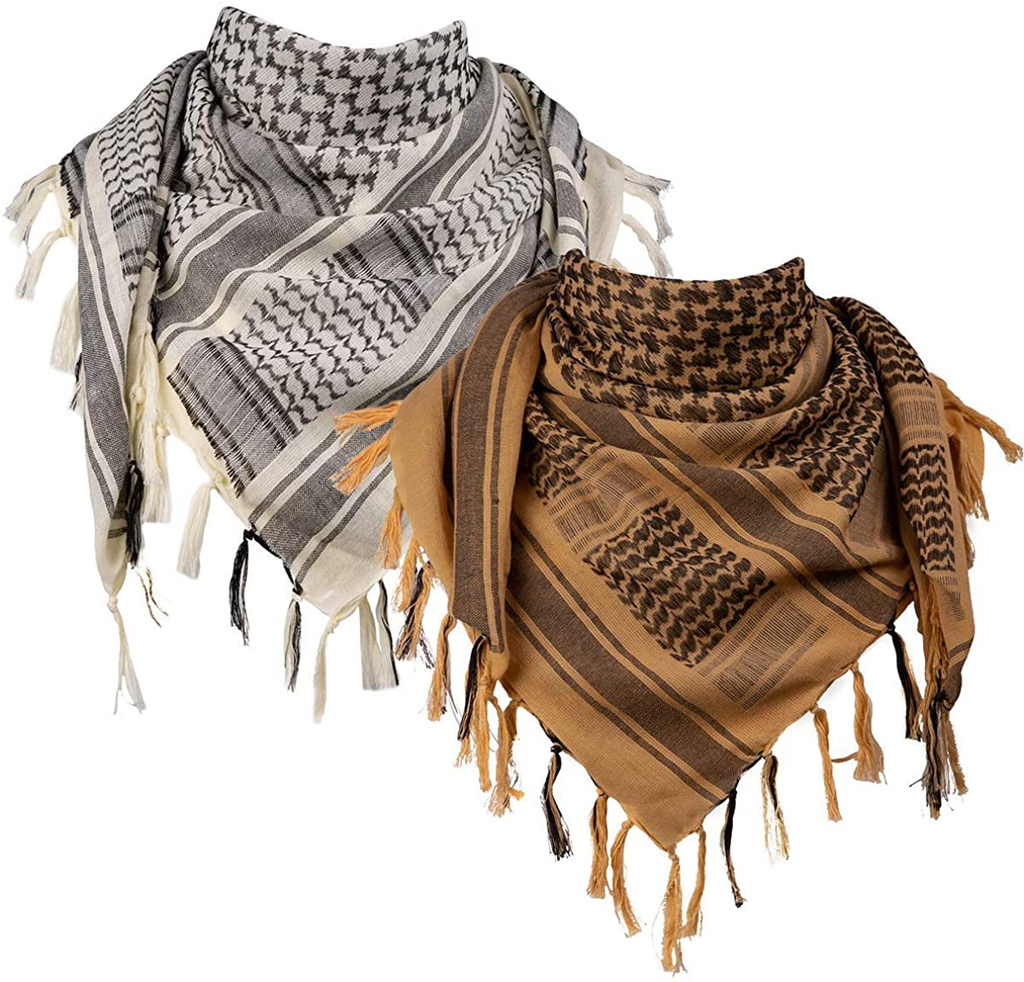 FREE SOLDIER Scarf Military Shemagh Tactical Desert Keffiyeh Head Neck Scarf Arab Wrap with Tassel 43X43 Inches