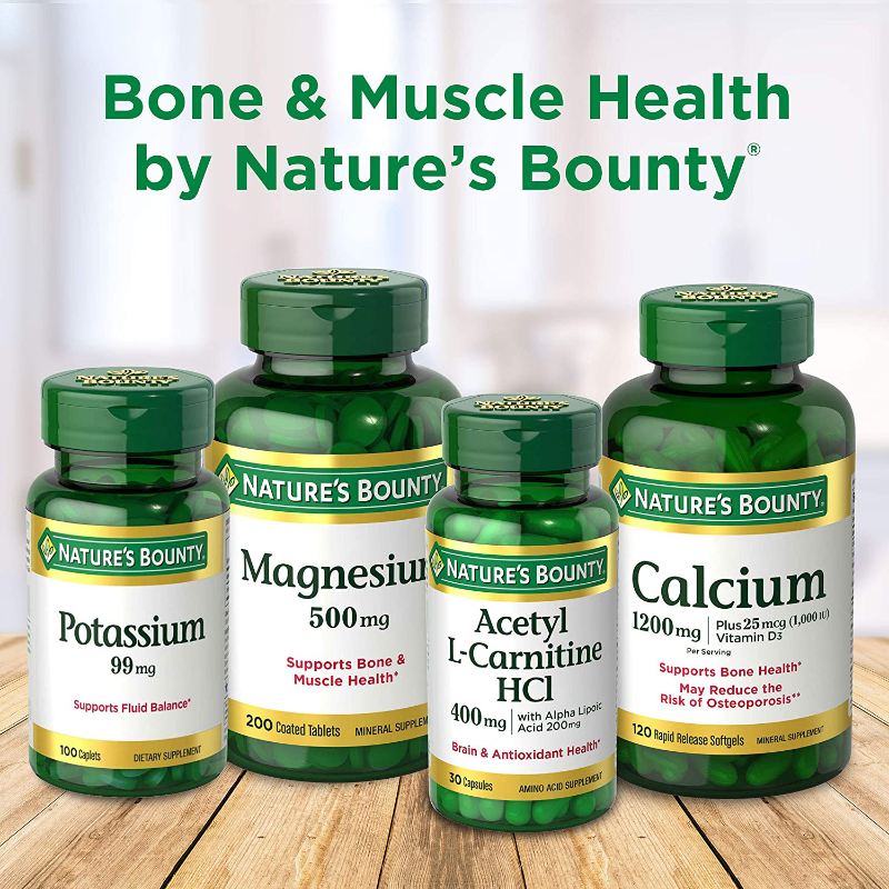 Magnesium by Nature’s Bounty, 500mg Magnesium Tablets for Bone & Muscle Health, 200 Tablets