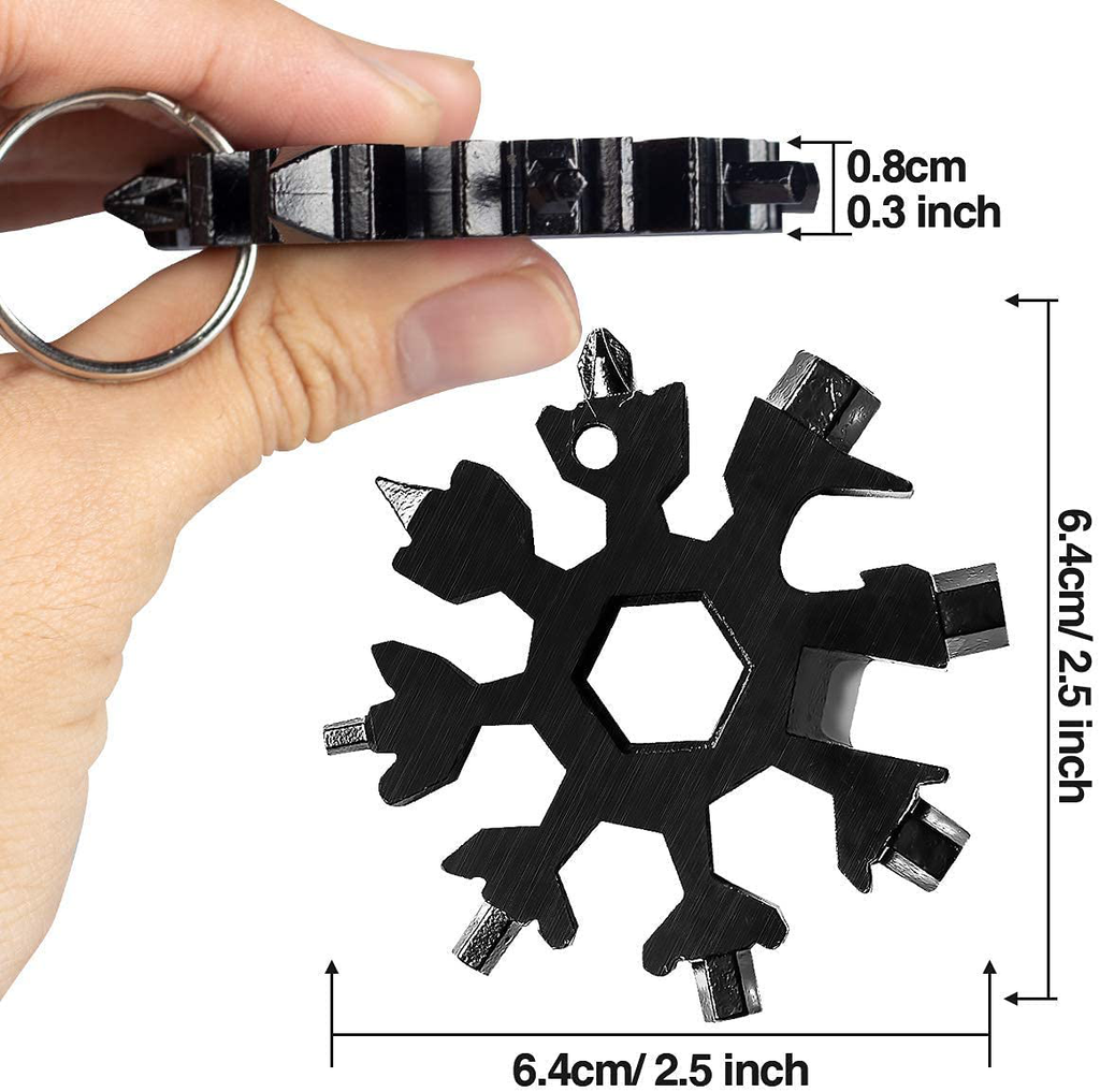 18 in 1 Snowflake Multitool Mens Stocking Stuffers Adult Christmas Gifts,Snowflake Multi Tool Snowflake Wrench /Flat Phillips Screwdriver,Outdoor Travel Camping Adventure Snowflake Tool
