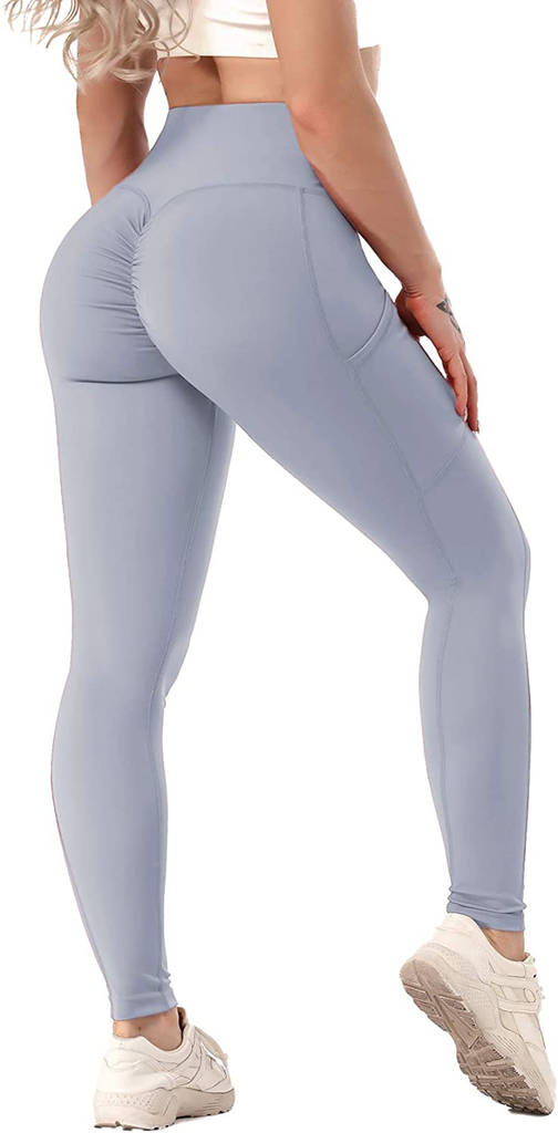 SEASUM Women Scrunch Butt Leggings High Waisted Ruched Yoga Pants Workout Butt Lifting