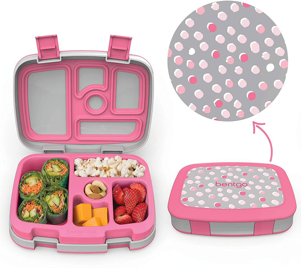 Bentgo Kids Prints Leak-Proof, 5-Compartment Bento-Style Kids Lunch Box - Ideal Portion Sizes for Ages 3 to 7 - BPA-Free, Dishwasher Safe, Food-Safe Materials - 2021 Collection (Puppy Love)