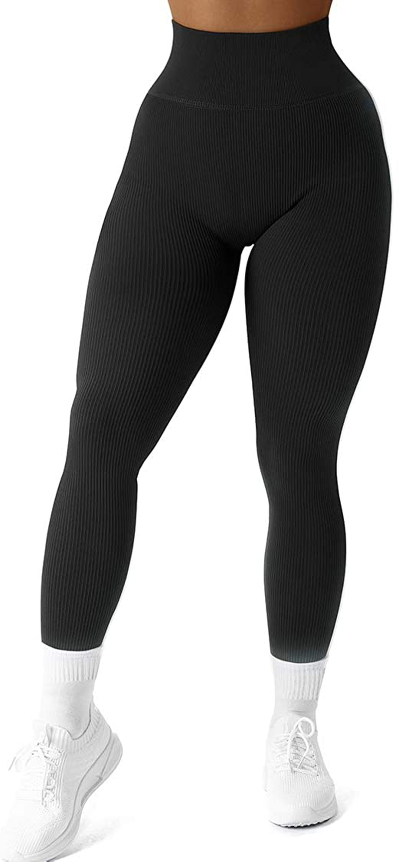 High Waisted Leggings for Women-Womens Black Seamless Workout Leggings  Running Tummy Control Yoga Pants Reg&Plus Size