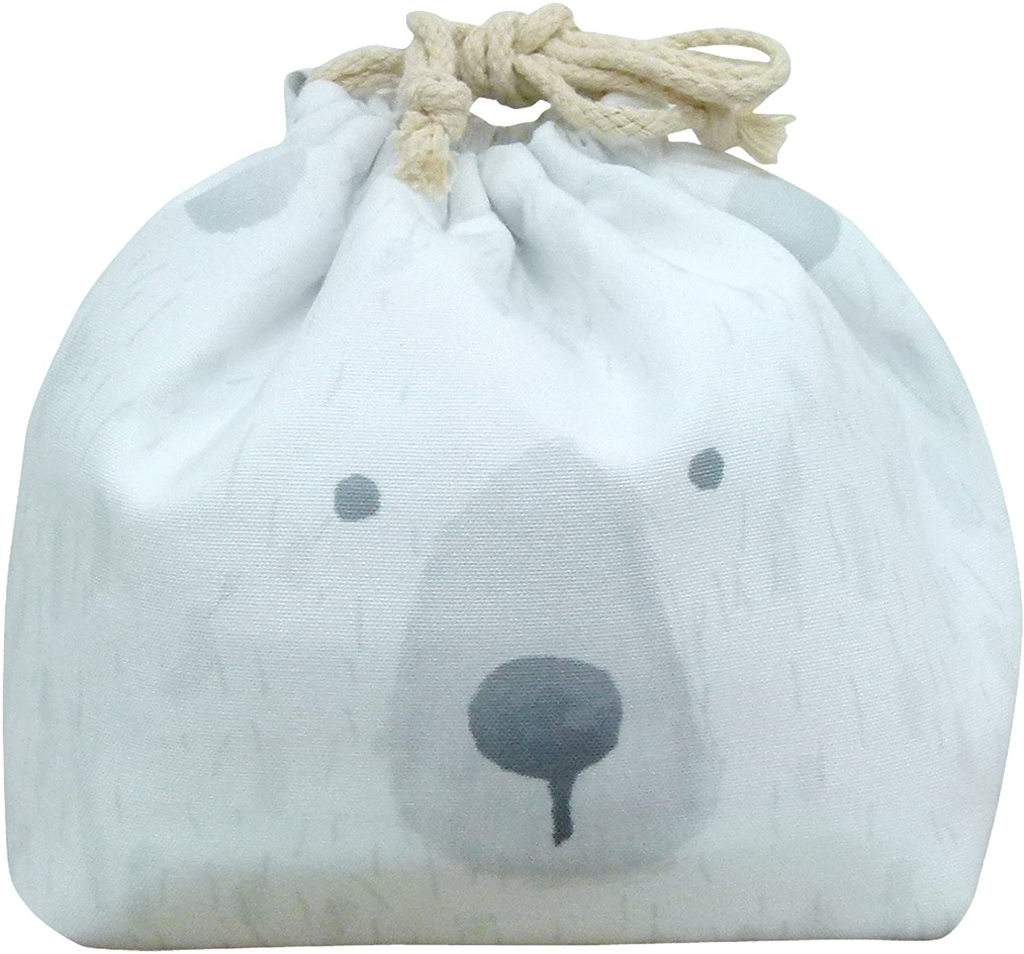 TOYO CASE Animal Lunch Pouch Drawstring Bag Insulation Aluminum Sheet inside POLAR BEAR