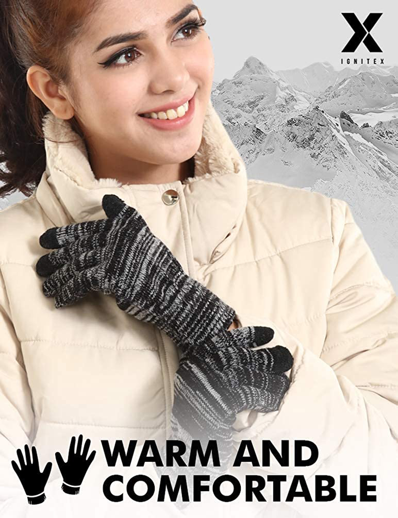 Touch Screen Winter Knit Gloves - Lightweight & Warm Thermal Magic Tech Gloves for Texting, Running, Driving, Cycling